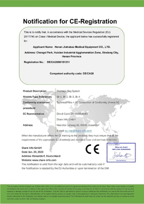 GB2626-2006 Urin-Sammelsäcke für Erwachsene und Kinder Klasse I Sicherheitsstandard