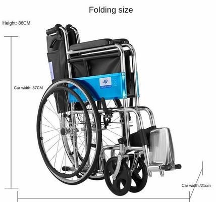 Ältere Menschen im Stehen Mechanischer Rollstuhl mit medizinischer Ausrüstung Härte Hart