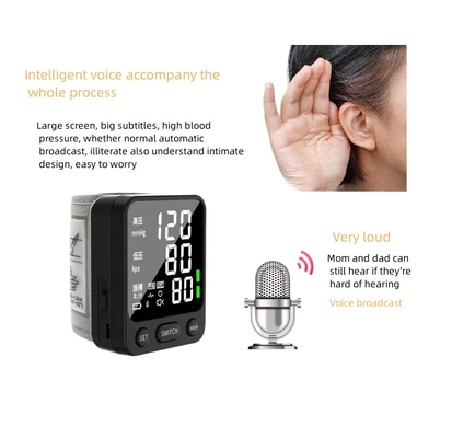 Druckmodus vollautomatische Sprachübertragung Handgelenksphygmomanometer Artikel Nr. W501